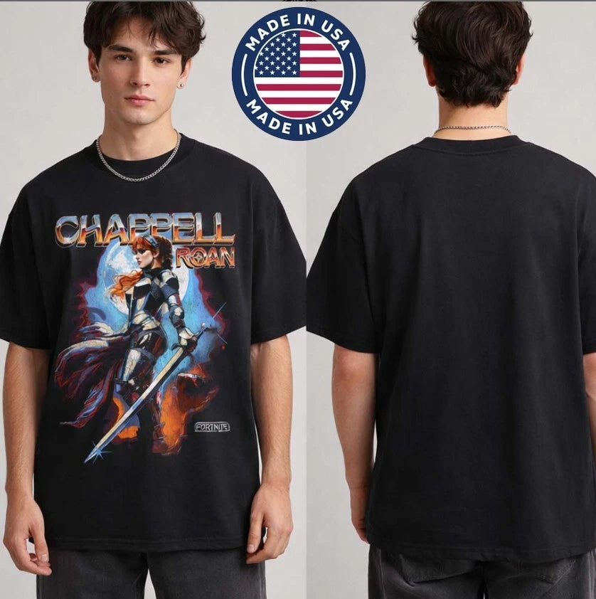 Chappell Roan x Fortnite Shirt 2026 Official Art Fan Merch Black Unisex T-Shirt