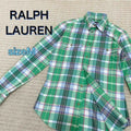 Ralph Lauren Slim Fit Long Sleeve Check Shirt Green Size M Japan