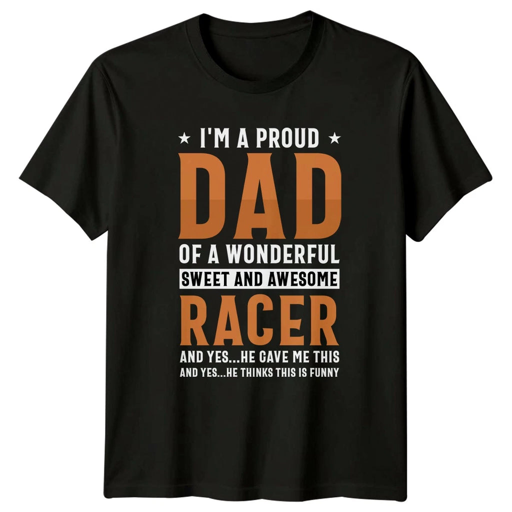 Im A Proud Dad Of Mens T-Shirt Motorcycle Racing Fathers Day Gift For Him