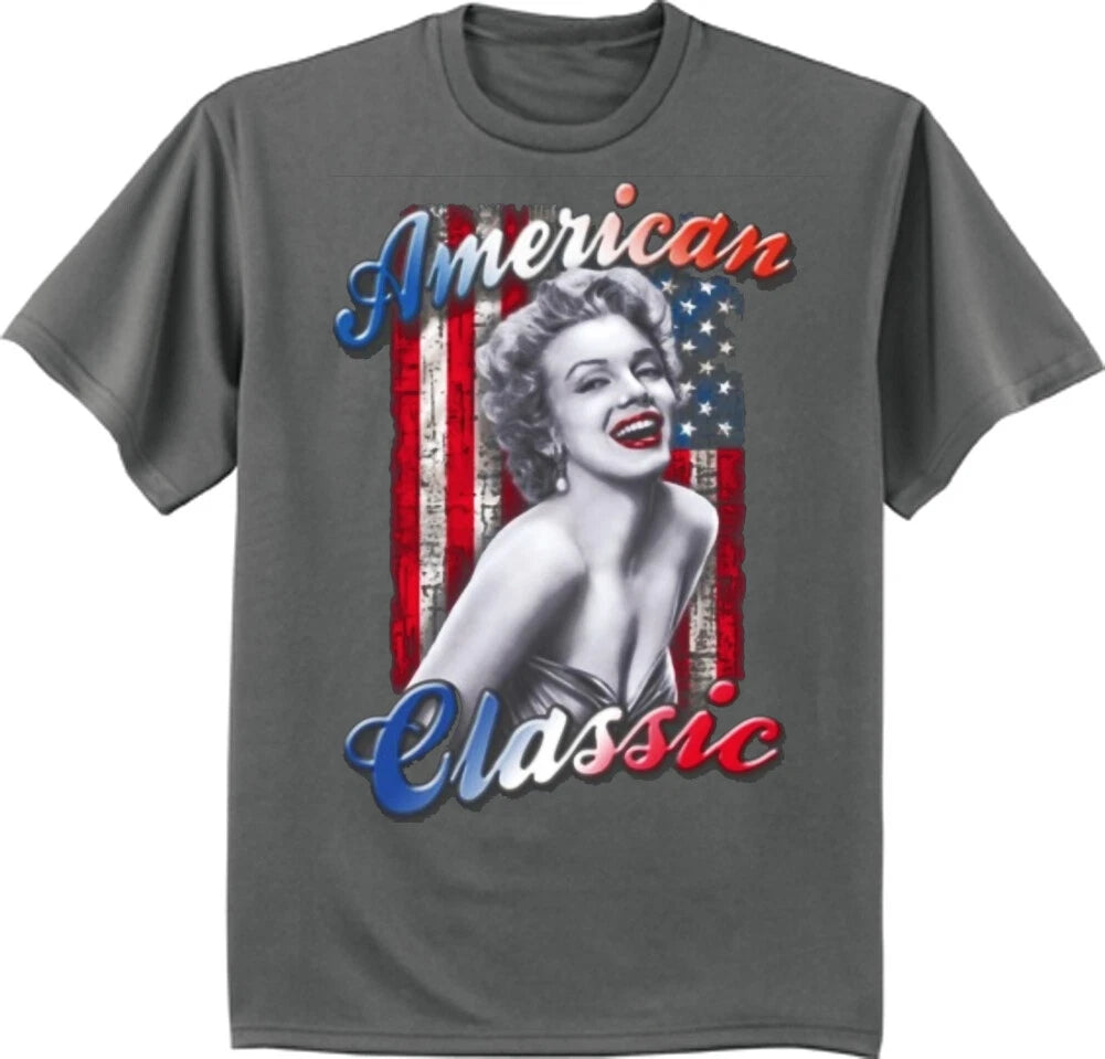 American Flag Marilyn Monroe T-shirt Mens Cool Graphic Tees Clothing Apparel