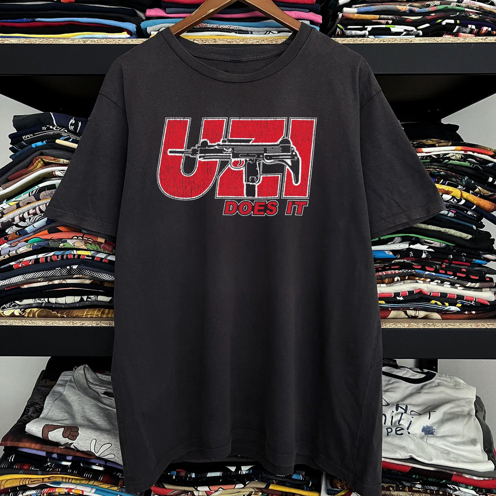 Uzi Does It Washed T-Shirt Black L