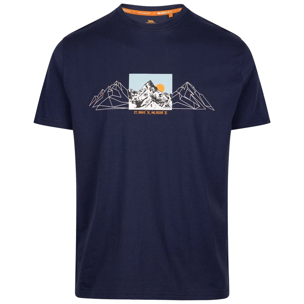 Trespass Mens Casual T-Shirt Grande - Woven Top with Printed Detail
