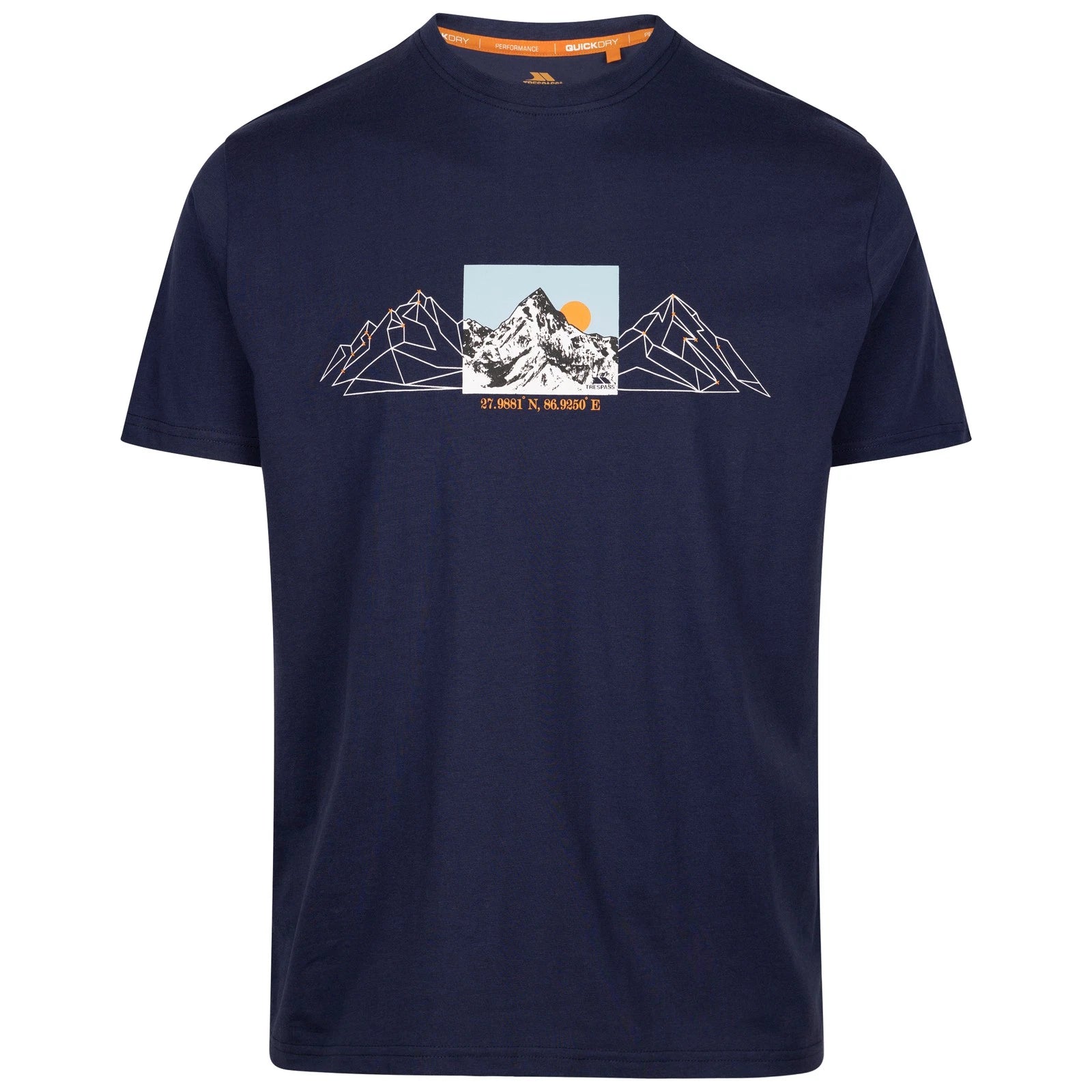 Trespass Mens Casual T-Shirt Grande - Woven Top with Printed Detail
