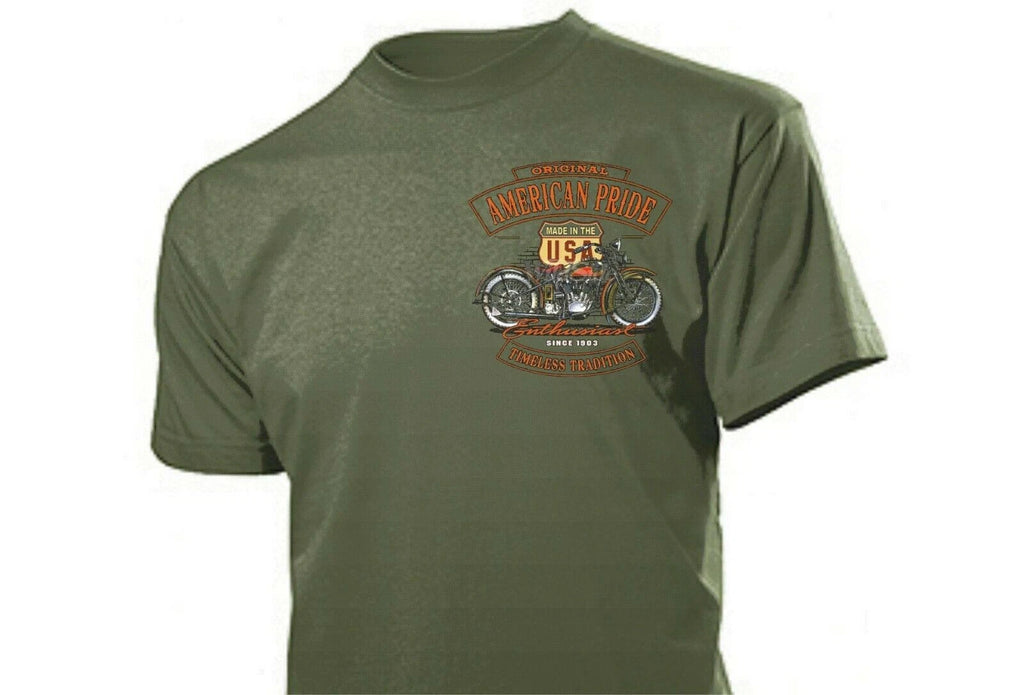 The American Pride Timeless Tradition Motorcycle Rockabilly Biker Shirt US
