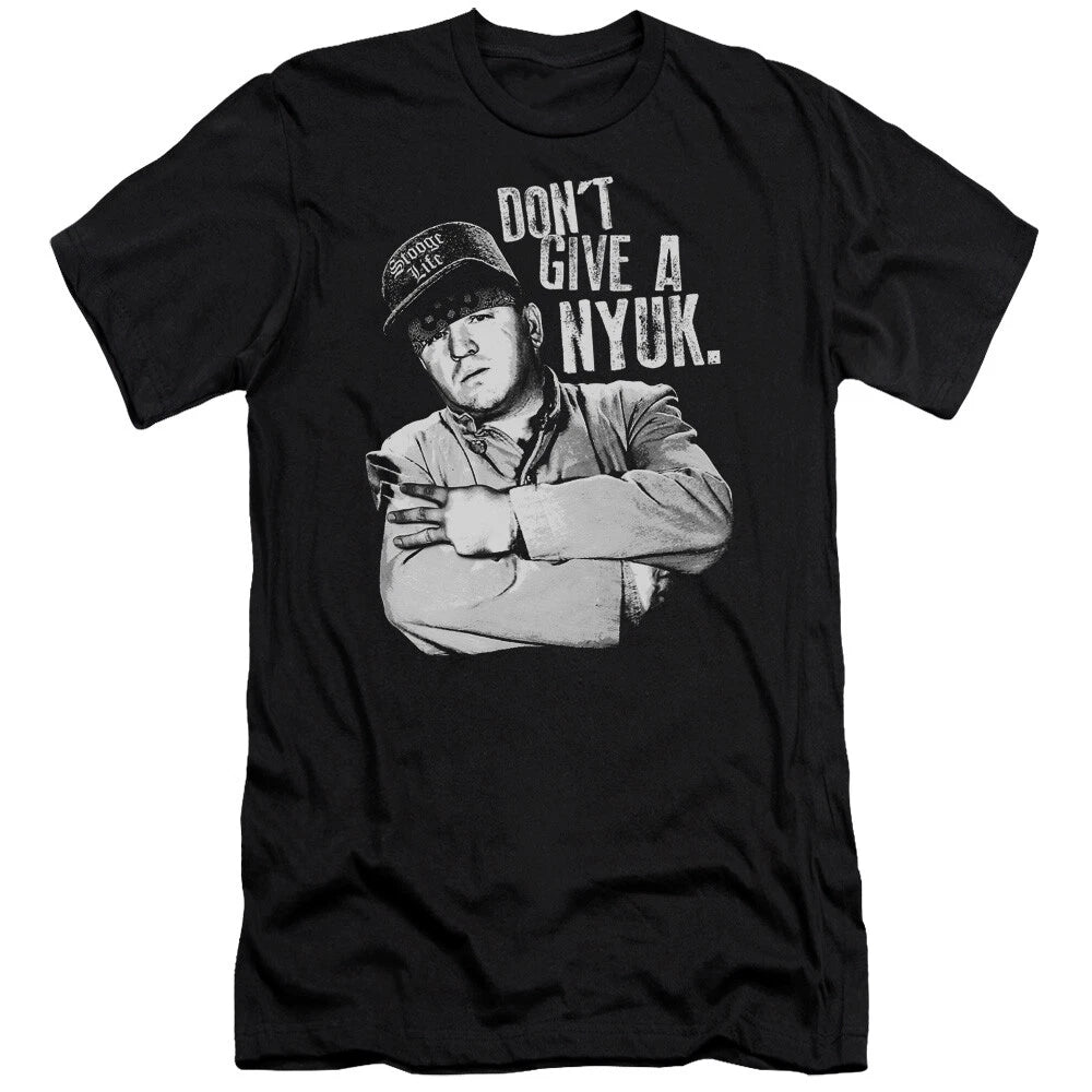 Three Stooges Slim Fit T-Shirt Don't Give a NYUK Black Tee
