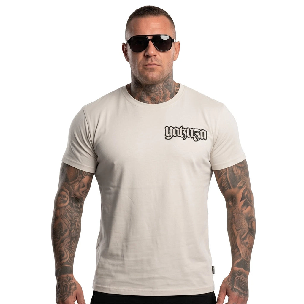 New Yakuza Men's Blacks Regular Basic T-Shirt - Snow White