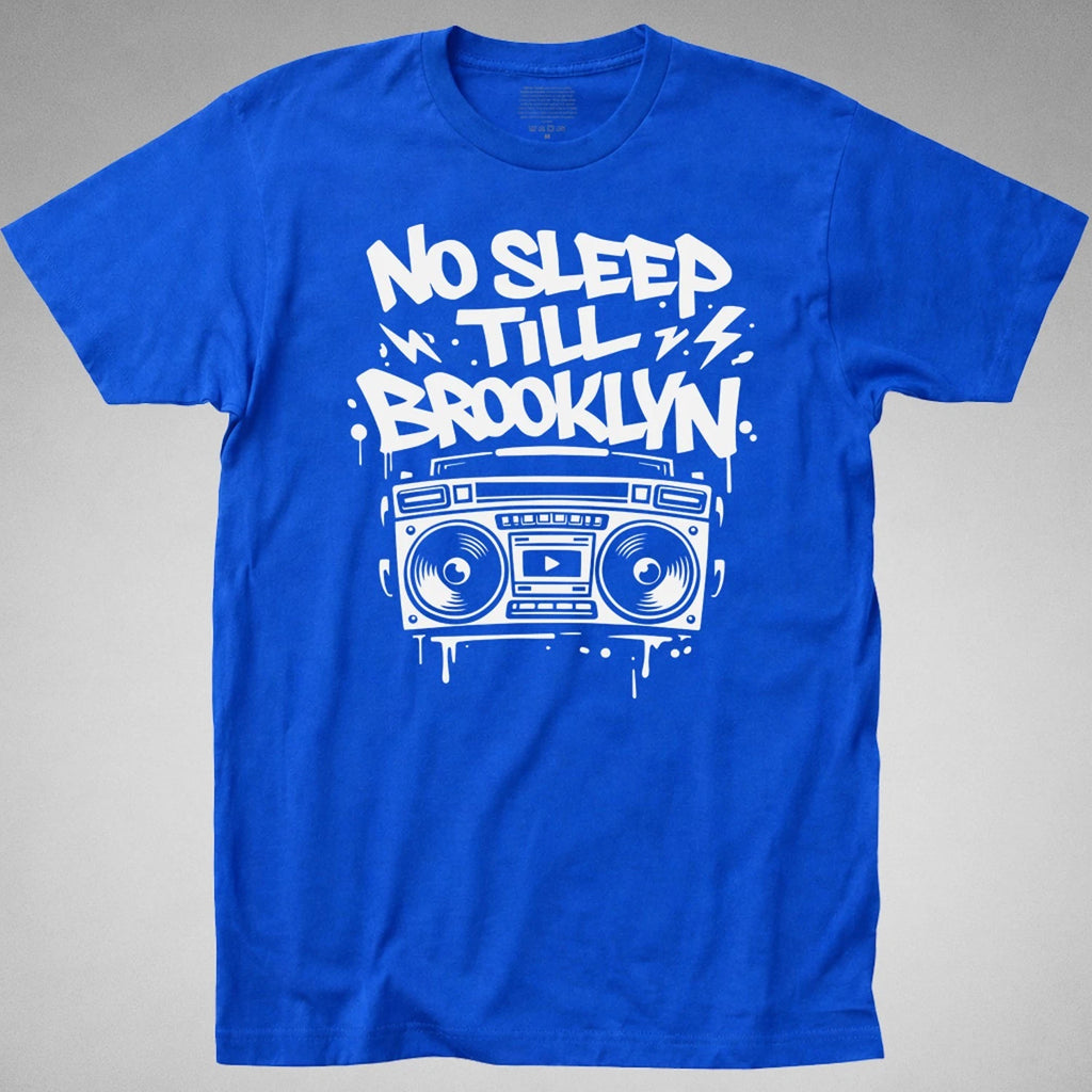 NO SLEEP TILL BROOKLYN T-Shirt hip hop 80s classic rap retro boombox urban pauls