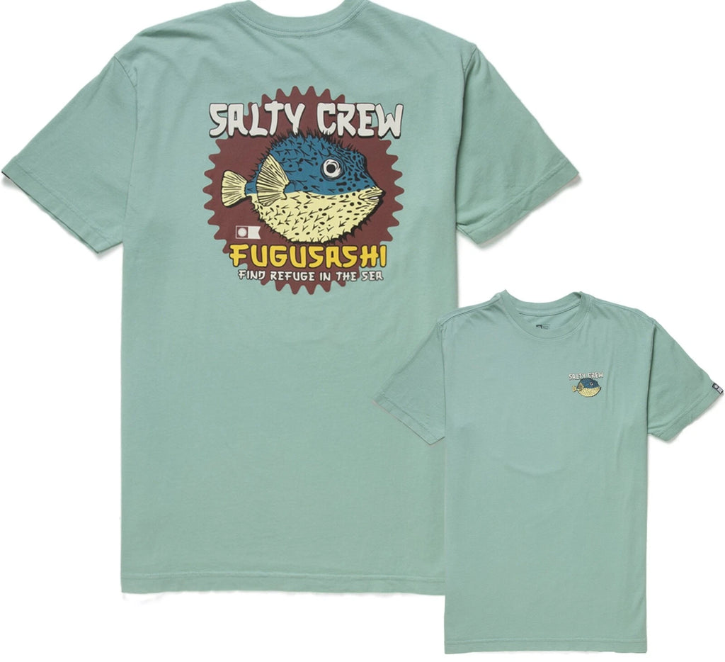 New Salty Crew Puffer Fish Green Premium Mens S/S T Shirt Tee RSLT-44