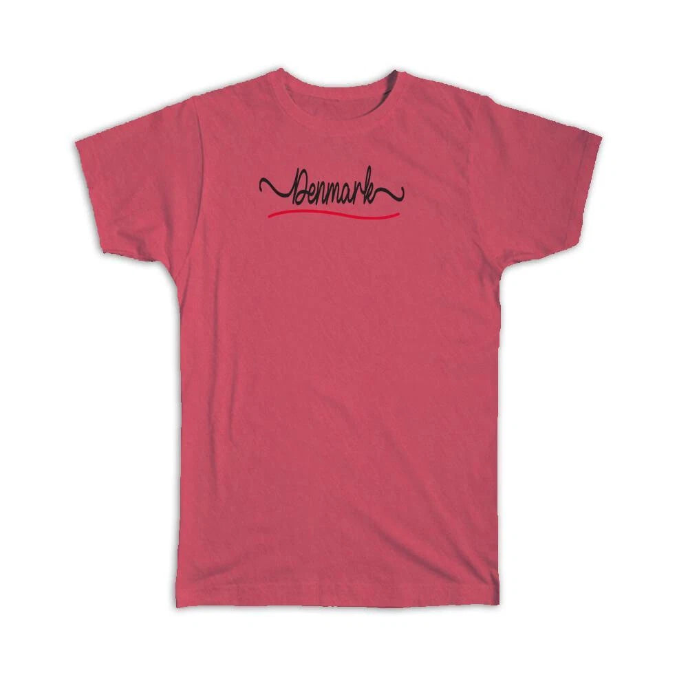 Gift T-Shirt : Denmark Flag Colors Danish Travel Expat Country Minimalist