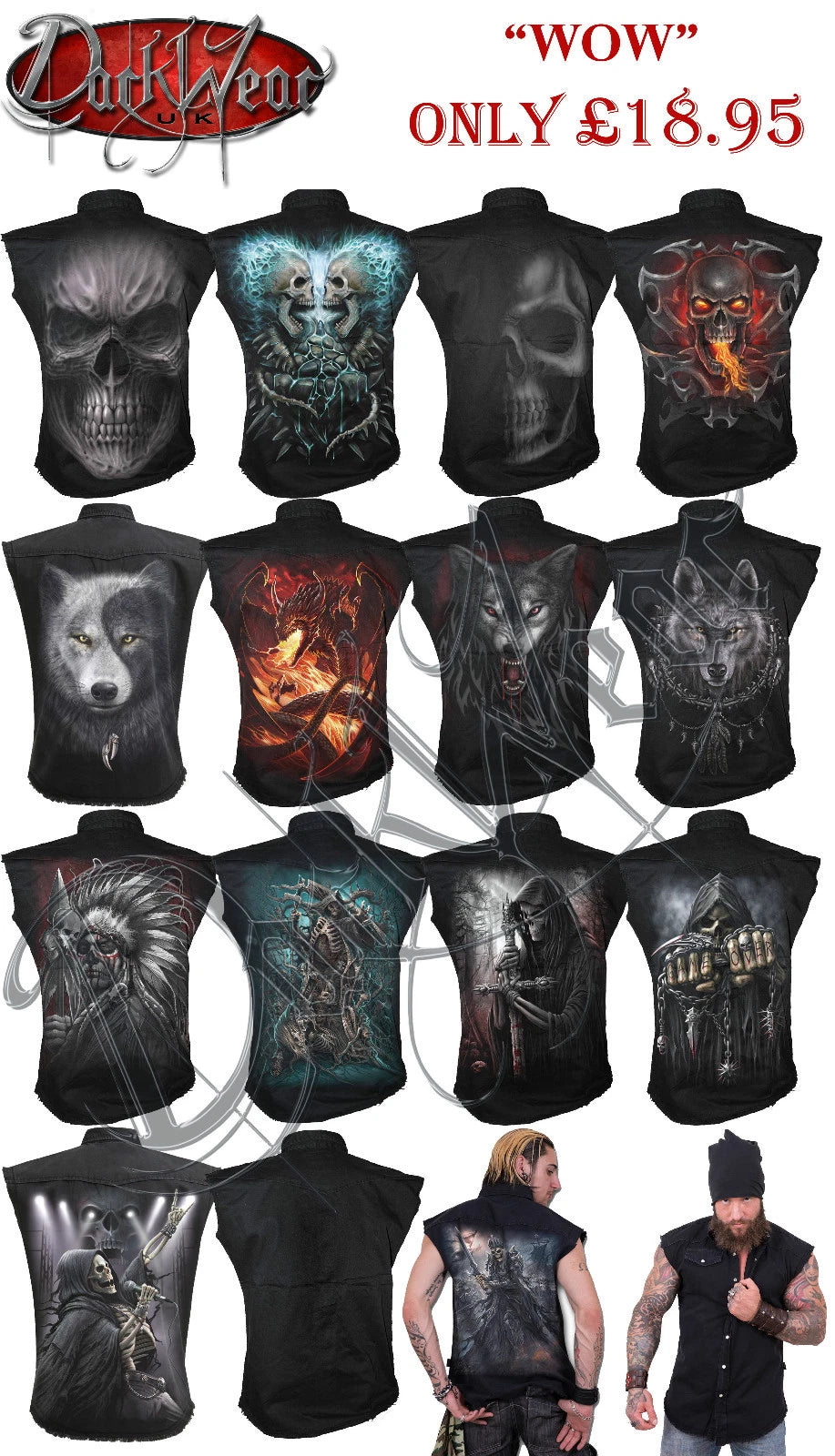 Spiral Direct Work Shirt,Biker/Skull/Rock/Metal/Rock/Plain/Dragon/Wolf/Top/Shirt