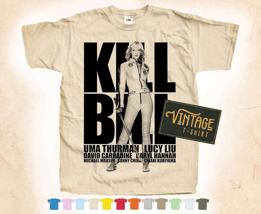 Black Print KILL BILL ver.4 T-SHIRT Tee Vintage Poster 12 Colors S-5XL