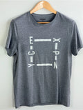 Express Gray Graphic Tee Modern Minimalist Short Sleeve T Shirt Medium
