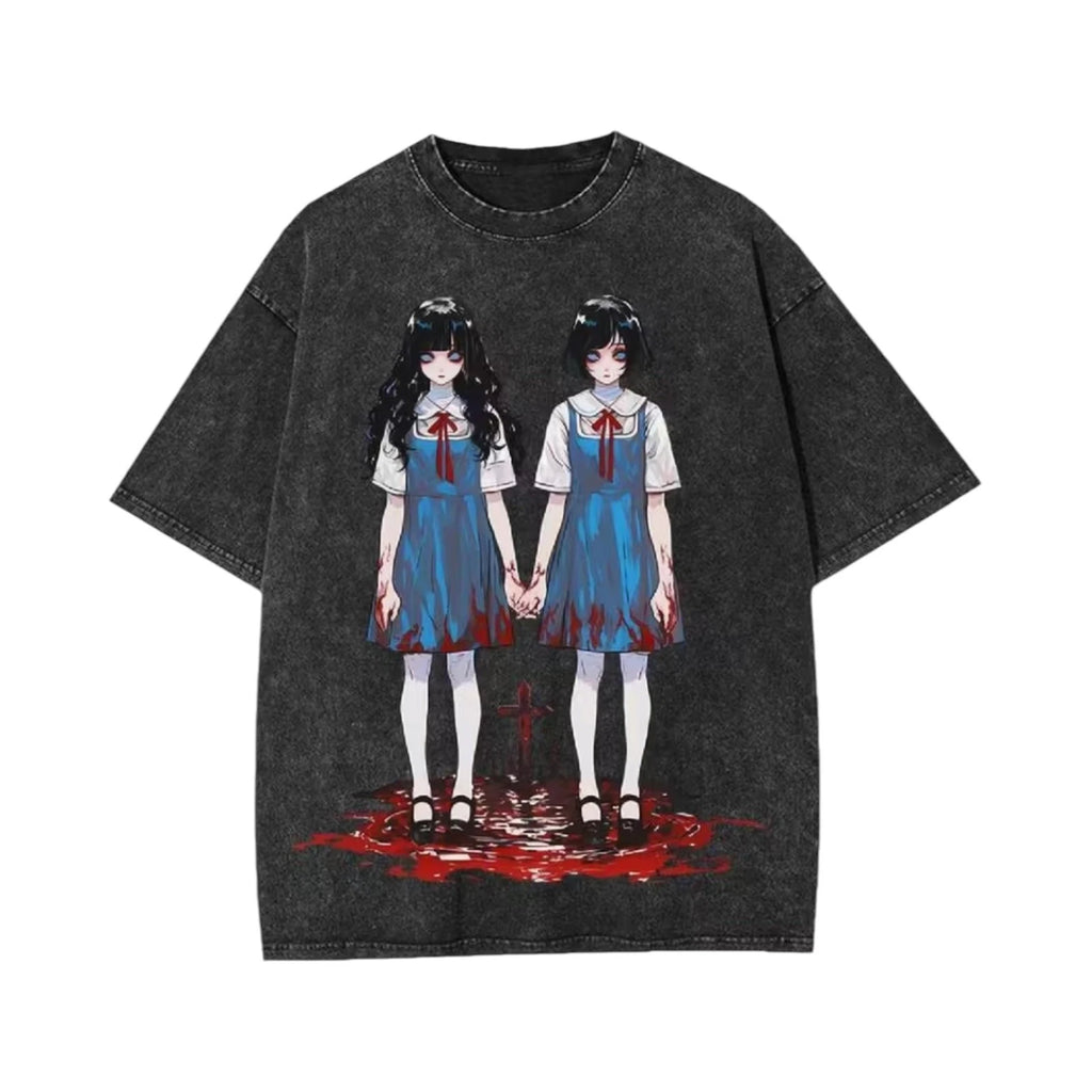 Vintage Graphic Streetwear Y2K Cotton Cursed Binocular Black T-Shirt Size L