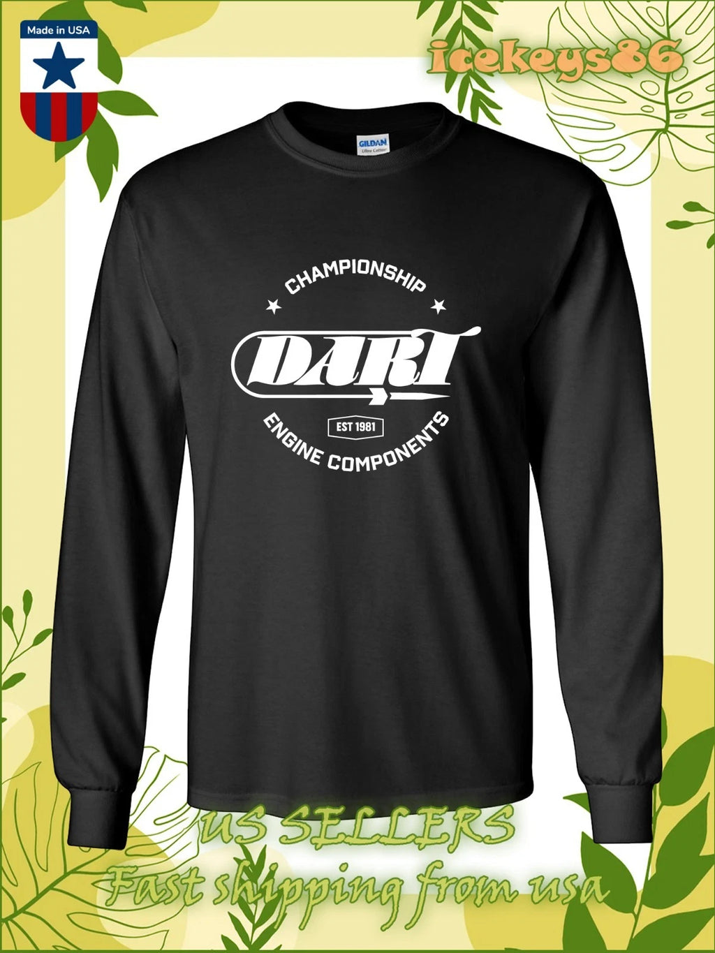 Dart Championship Engine Logo Men's Long Sleeve T-Shirt American Size T-Shirt