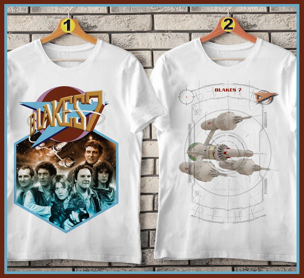Blakes 7 fan Tshirt tribute, Blake's 7 Brit vintage Sci Fi Classic. Seek locate