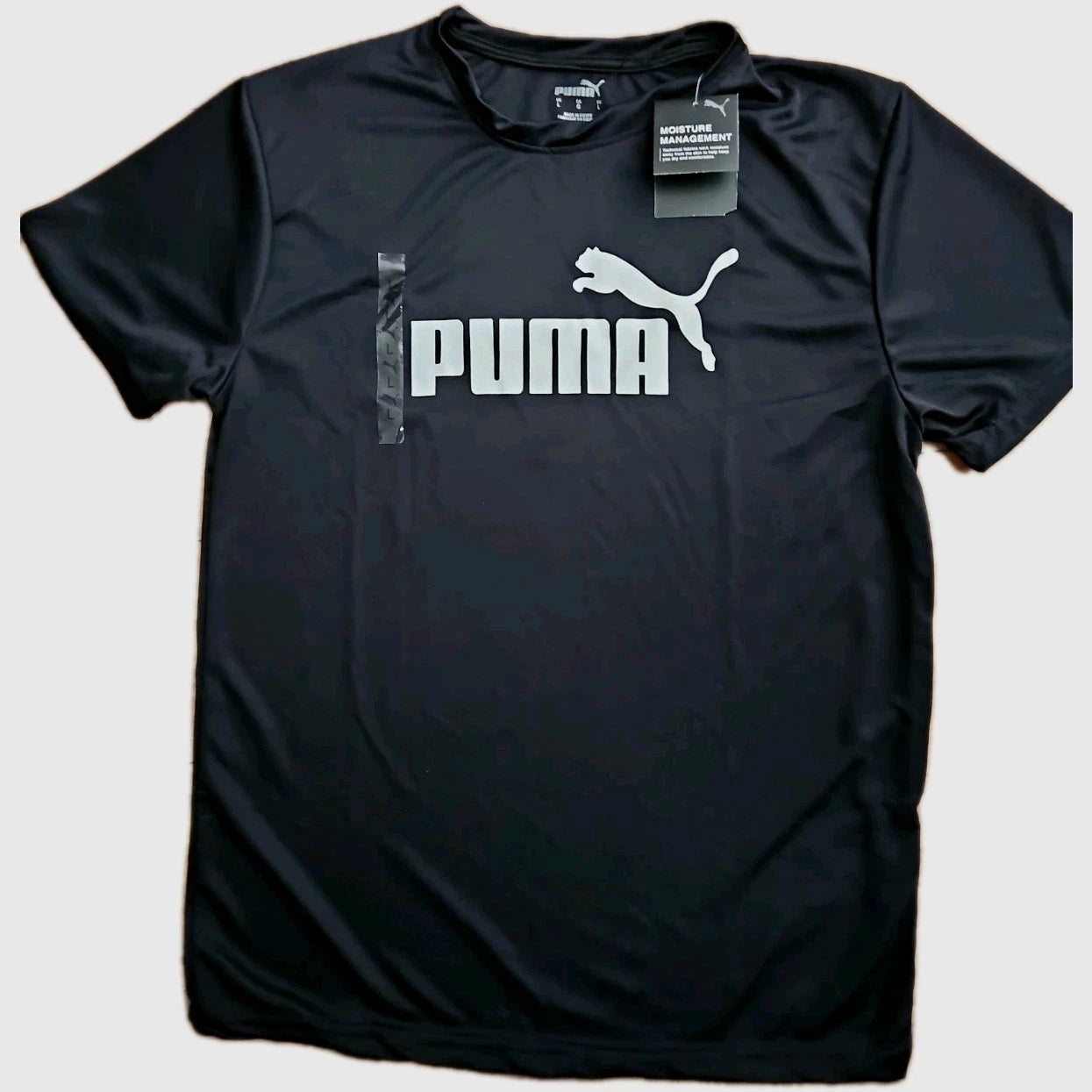 PUMA Logo Men's Dry Cell Short-Sleeve T-Shirt Black Size Large NEW