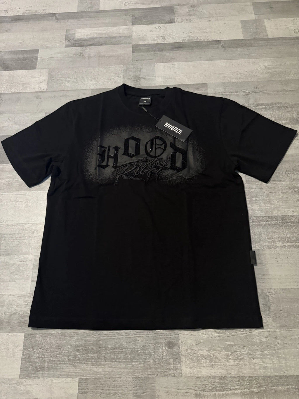 Hoodrich Iron V2 Oversized T Shirt Black Size Medium