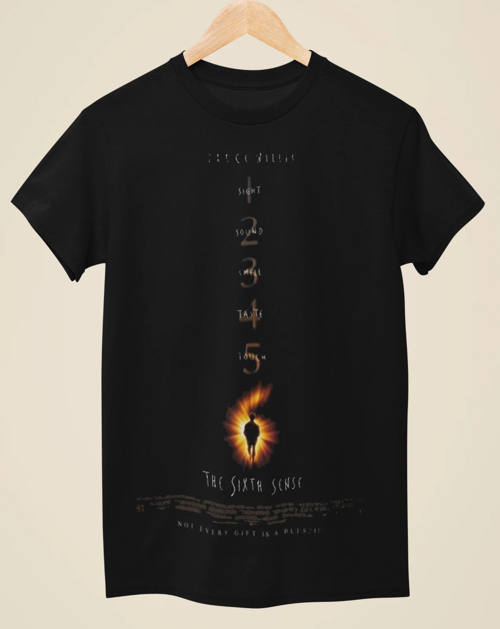 Sixth Sense - Movie Poster Inspired Unisex Black T-Shirt