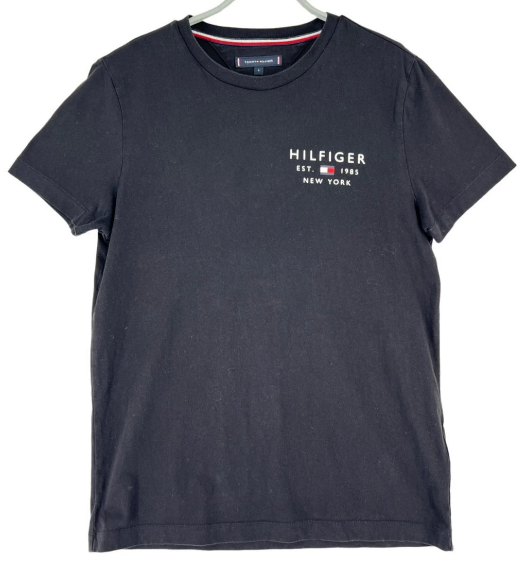 Tommy Hilfiger Men Slim Fit Crew Neck T-Shirt Black Jersey Cotton S