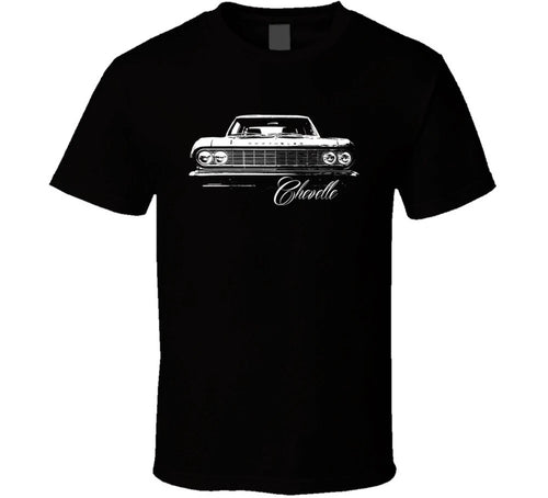 1964 Chevelle Grill View With Model Name Black T Shirt