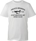 Funny Napping T-Shirt Just Resting My Eyes Club Novelty Unisex Black Cotton Tee