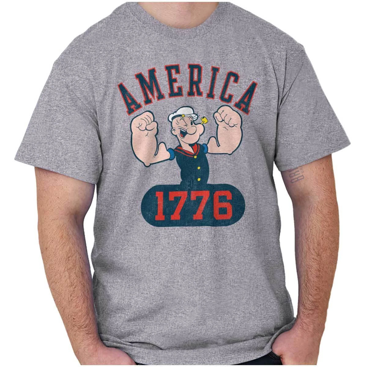 Popeye The Sailor Man America 1776 Graphic T Shirt Men or Women