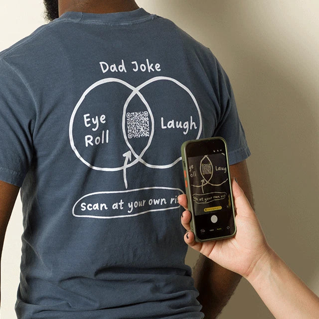 Scan at Your Own Risk Dad Joke QR Tee Gift For Father Day