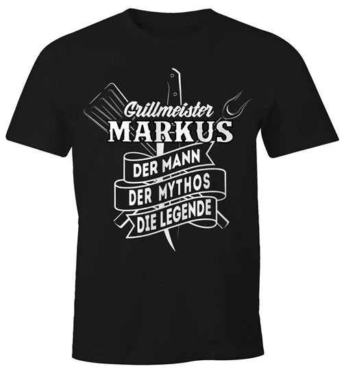 Mens T Shirt Personalised Grillmaster Own Name The Legend Grilling
