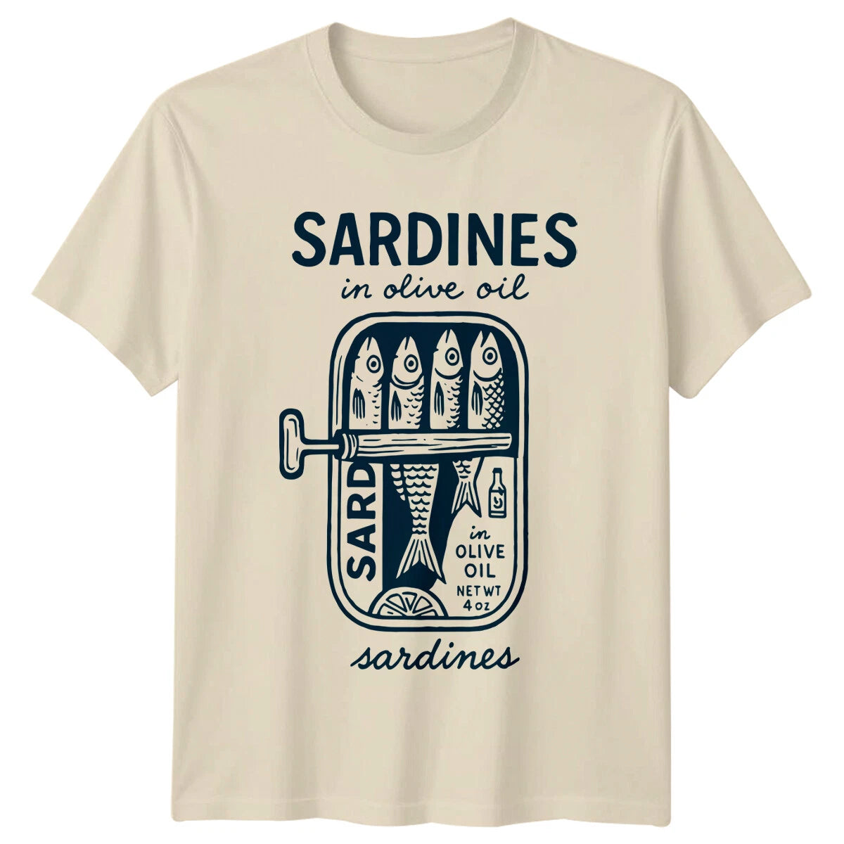 Sardines In Olive Oil Seafood Food Mens T-Shirt Womens Tee Graphic Top