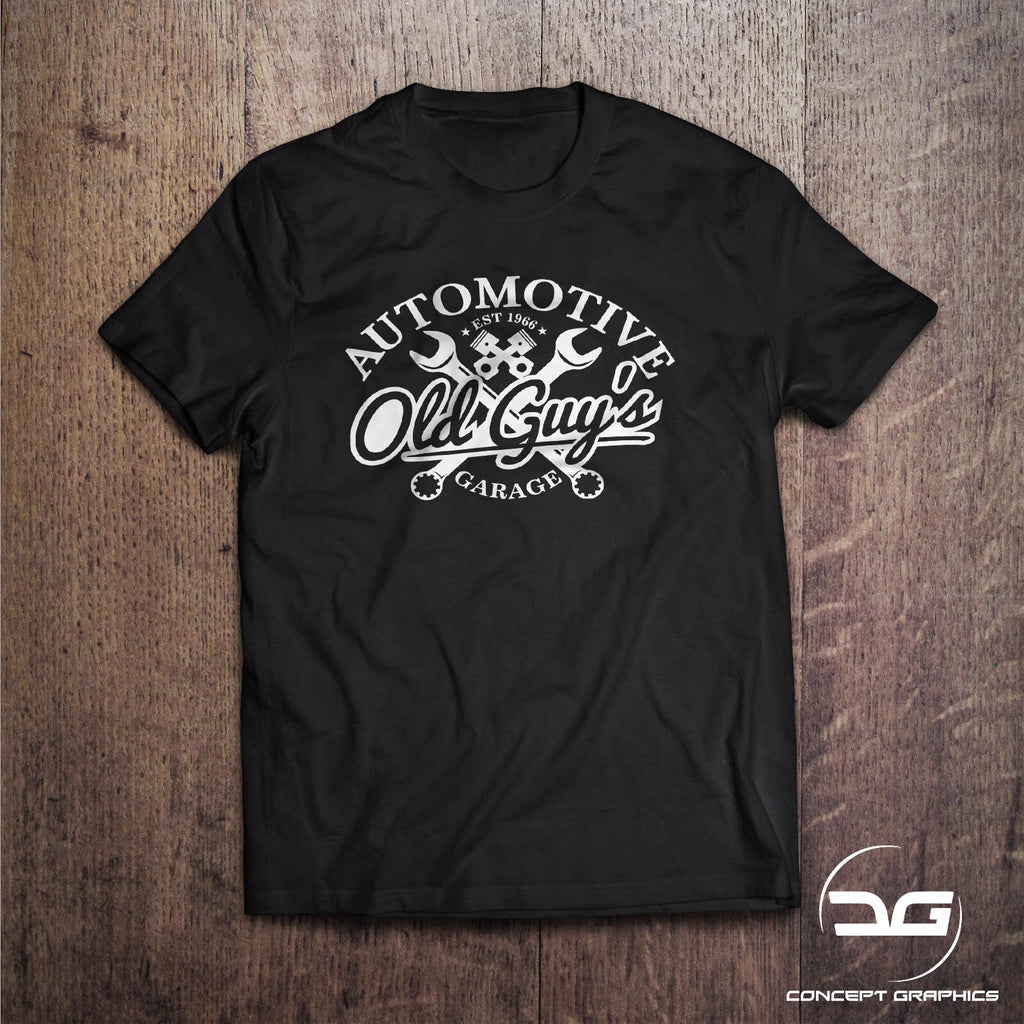 Old Guys Garage Automotive Funny Mechanics Engineering Car T-Shirt Birthday Gift