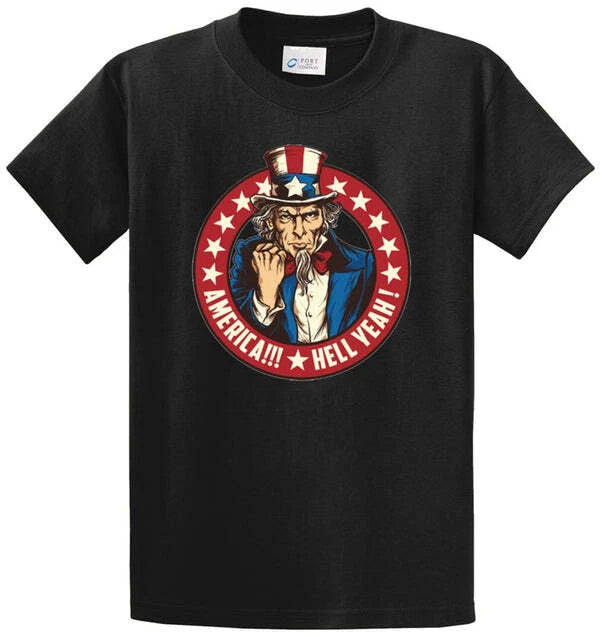 AMERICA HELL YEAH Cotton Printed Tee Shirt Regular and Big and Tall Sizes