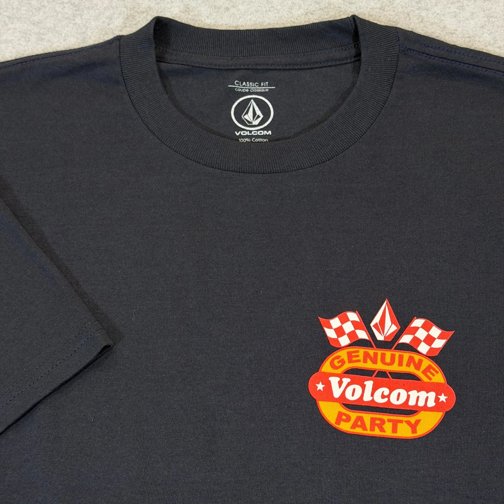 Volcom Fifth Gear T-Shirt Mens Small Navy Party Racing Graphic Tee Cotton NWT