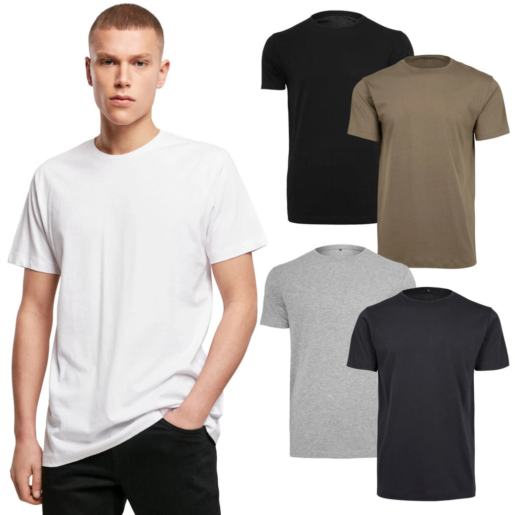 Build Your Brand Light T-Shirt Round Neck Mens Jersey Basic Blank Printable