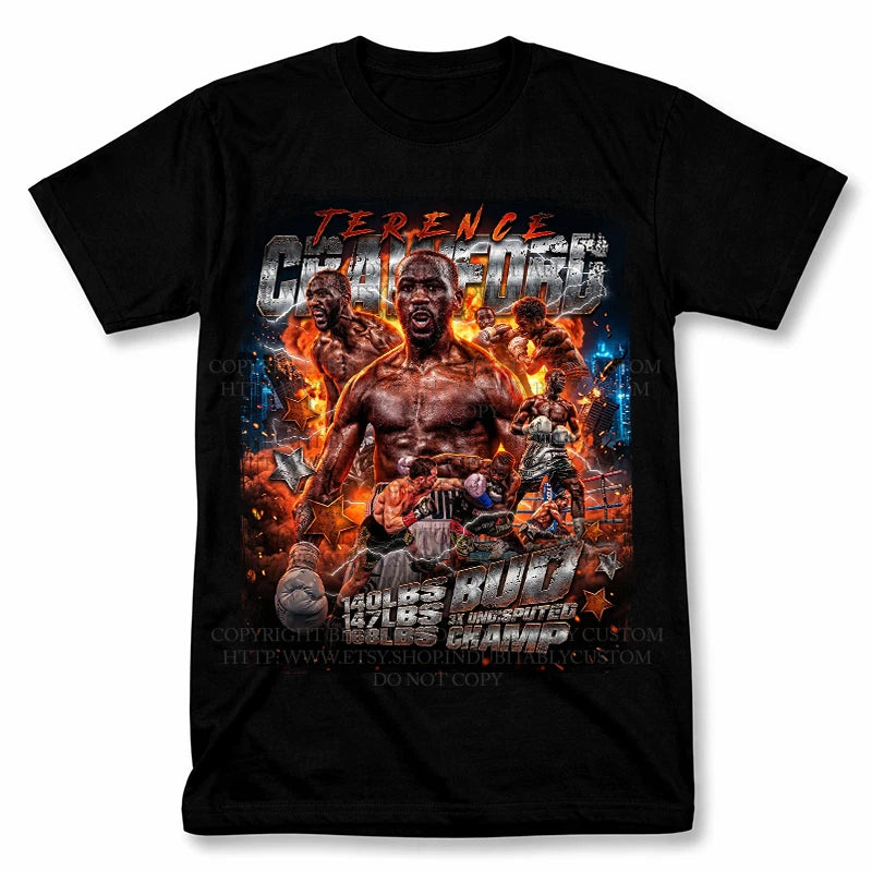Terence Crawford Bootleg Graphic T Shirt Vintage Style Boxing Fan Tee