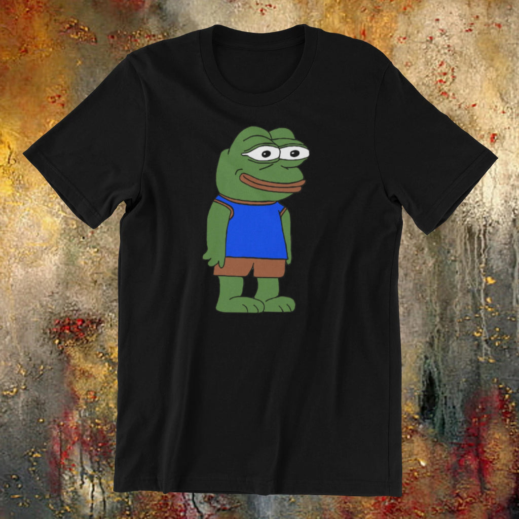 Funny Frog Pepe Internet Meme Men's Unisex Printed Cotton T-shirt Tee Top Trendy