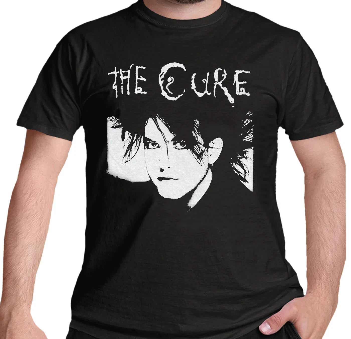 Official The Cure T Shirt Robert Black Classic Goth Rock Logo New S M L XL XXL
