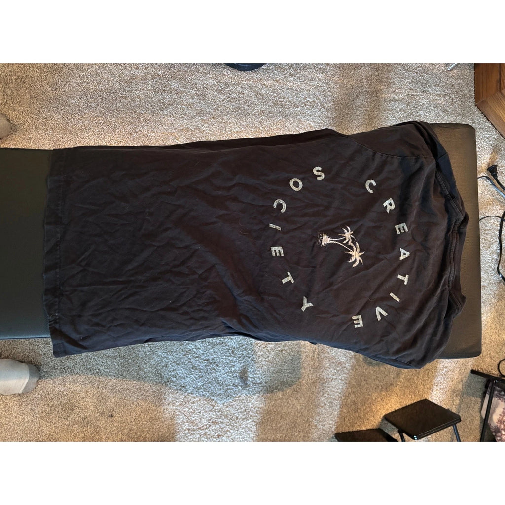 Creative Society Palm Tree Graphic Tee - Black (Size Small) - Made in USA