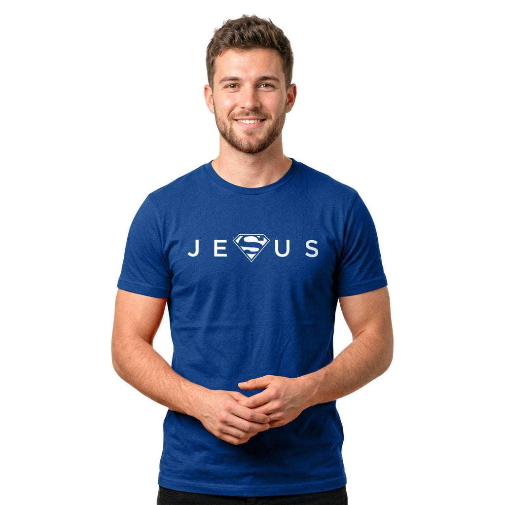 Jesus Christian Superhero T-Shirt | Religious Faith Bible Graphic Casual Tee