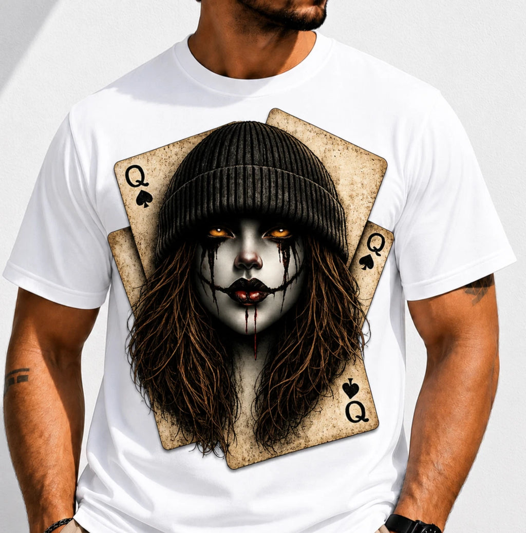 Gothic Clown Girl Shirt Dark Aesthetic Graphic Tee Emo Grunge Streetwear