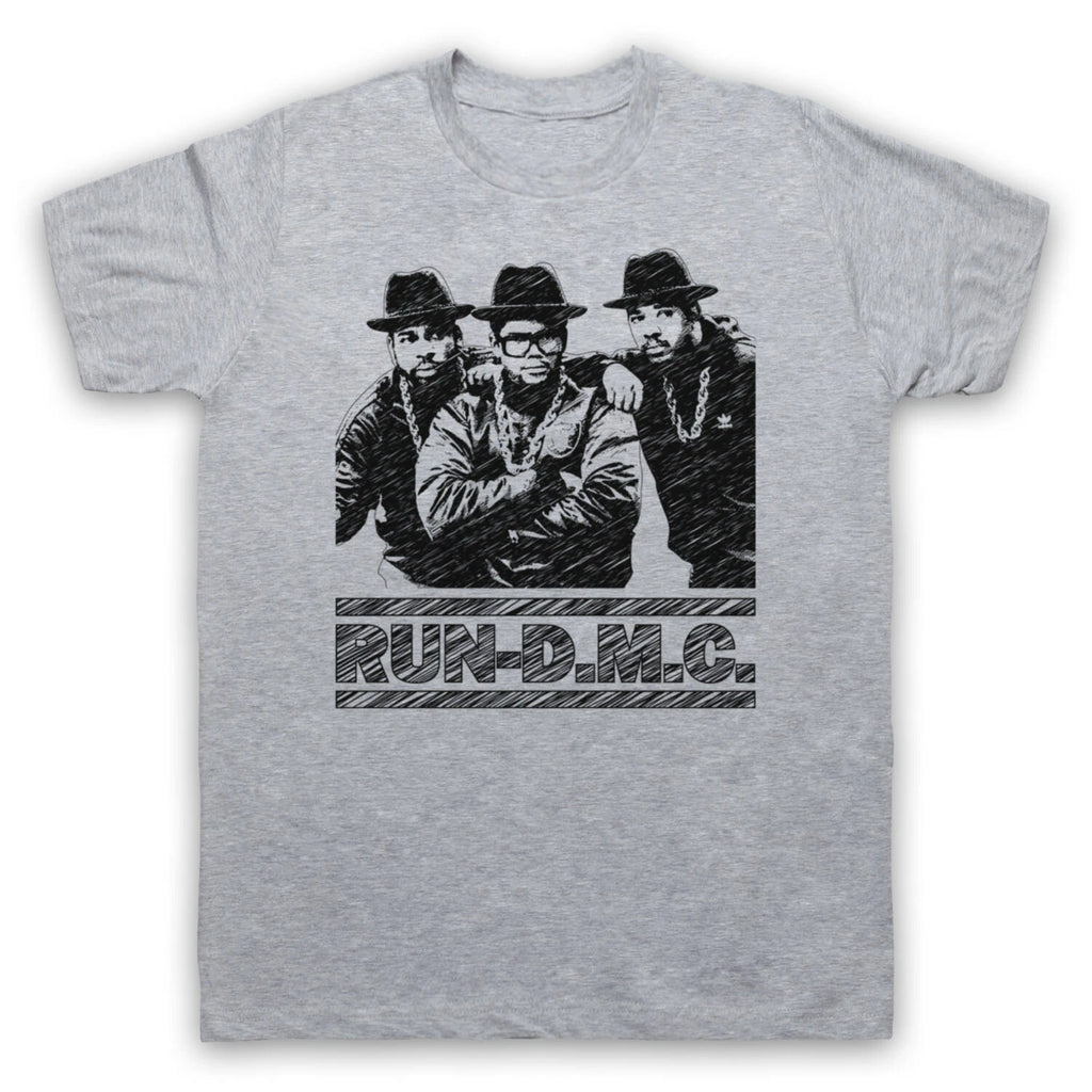 RUN DMC SKETCH UNOFFICIAL RUN-D.M.C. HIP HOP TRIO GROUP MENS & WOMENS T-SHIRT