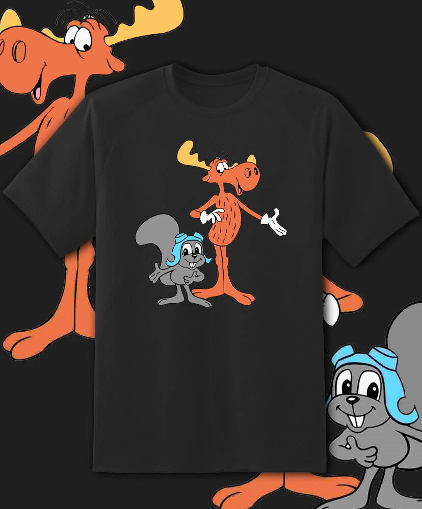 Rocky And Bullwinkle Retro Logo T Shirt Youth M - Adult 6XL!