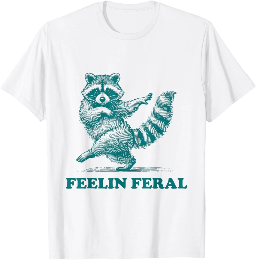 Feeling Feral Racoon Ironic Saying Vintage Funny Raccoon T-Shirt unisex T-Shirt