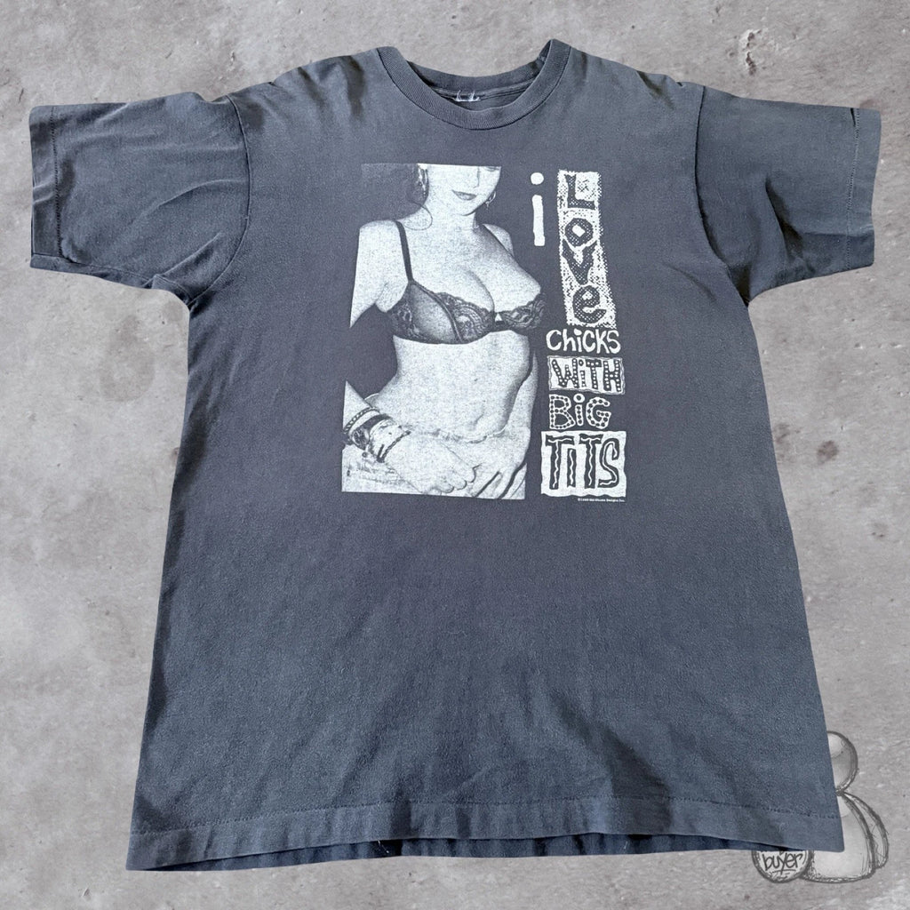 Vintage 1993 Old Ghosts T Shirt Mens Large USA Love Chicks with Big Tee