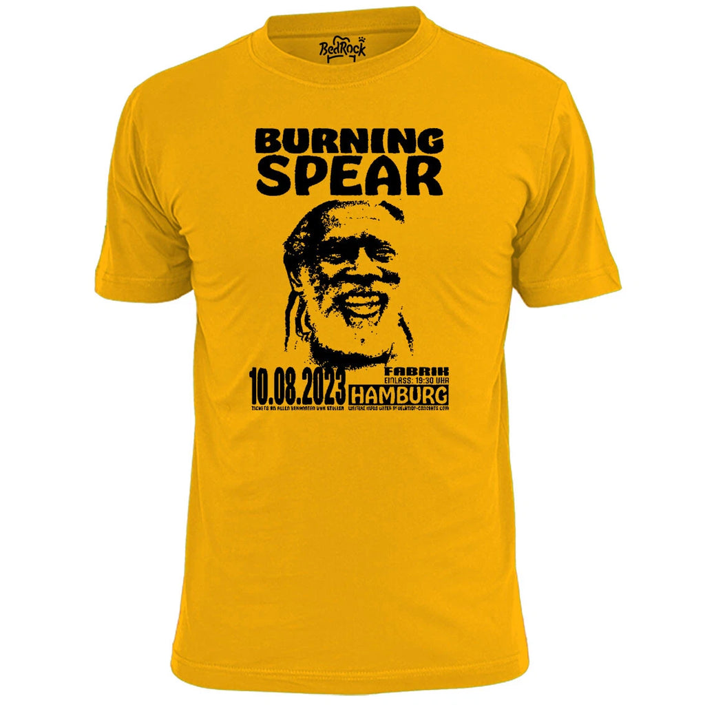 Mens Burning Spear Hamburg Gig Poster Reggae T Shirt Weed Spliff Ganja