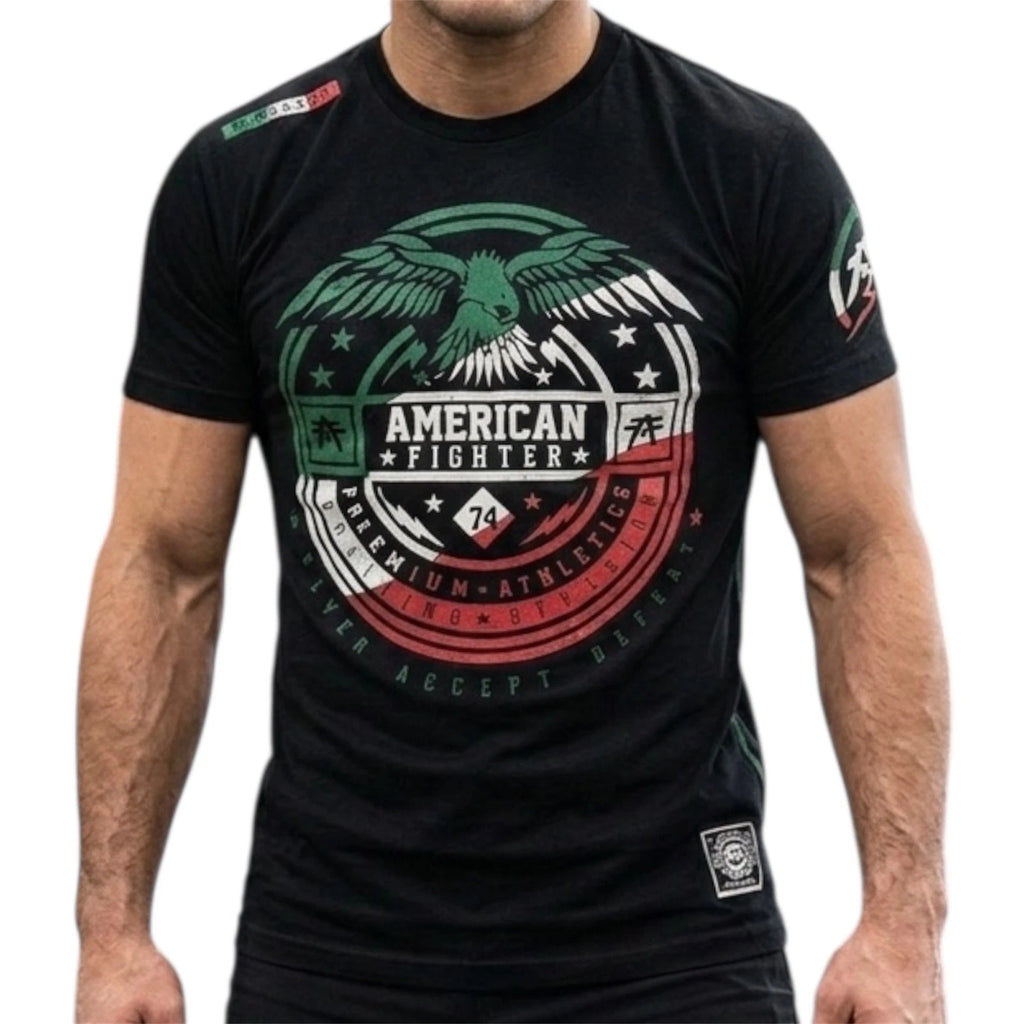 AMERICAN FIGHTER Black Red Green Mexico GRAND CANYON Athletic Graphic T-shirt