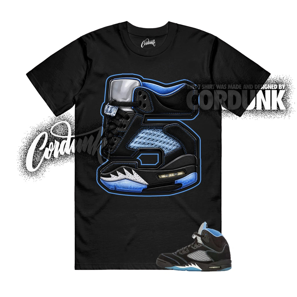 5 Black University Blue White UNC 2026 OG T Shirt Match V3
