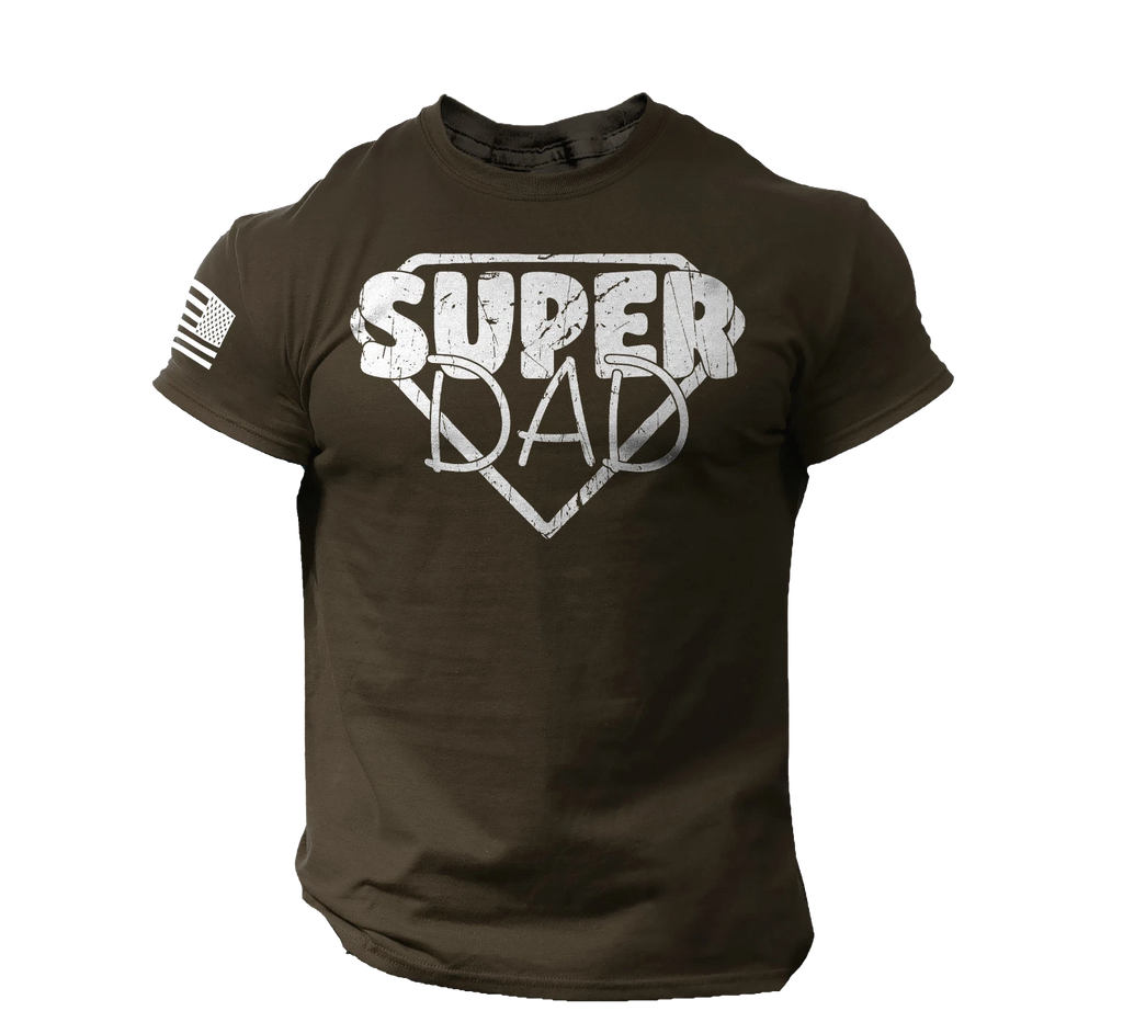 Men's Fathers Day T shirt Funny Dad Gift Super Dad Tee
