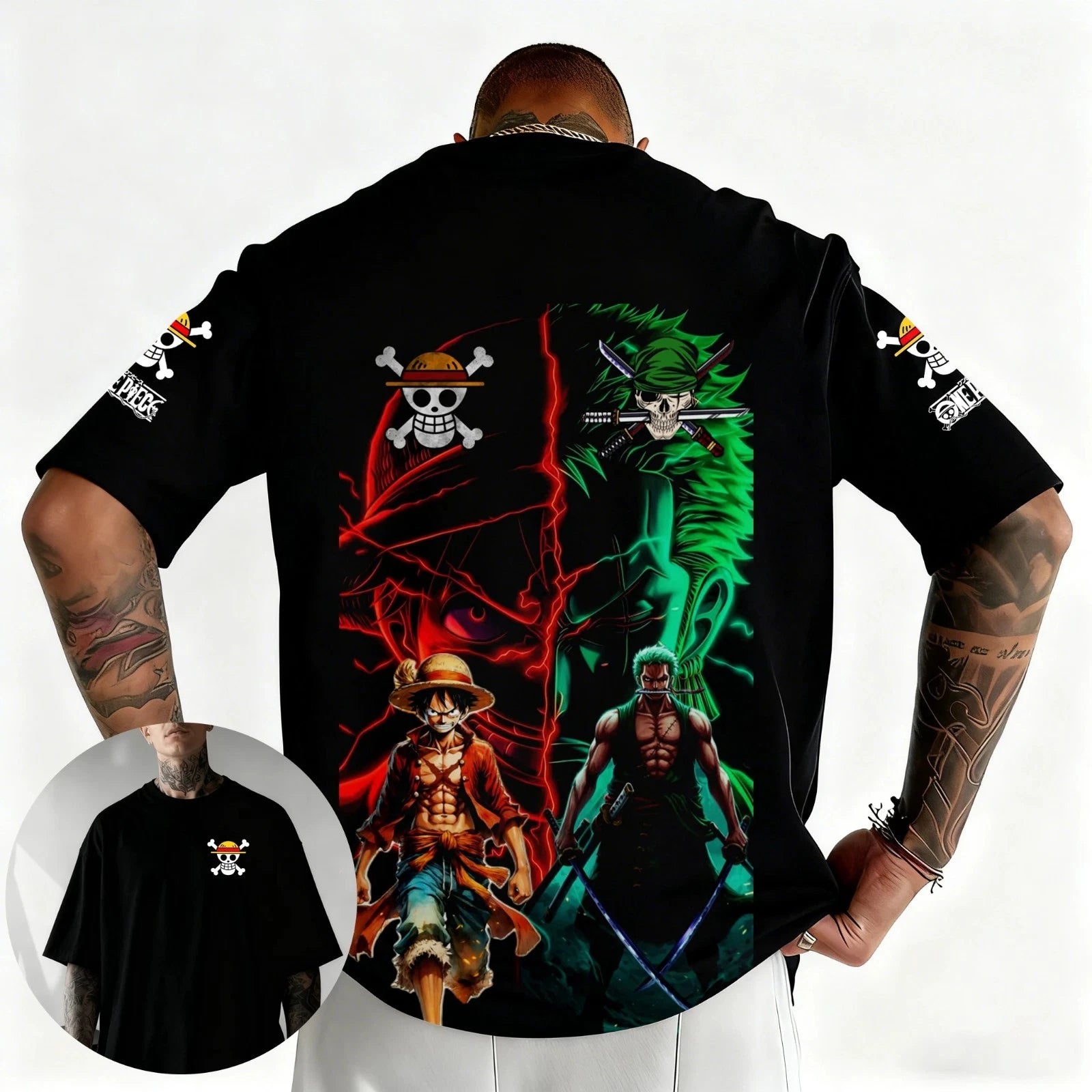 Anime Cotton T-Shirt One Piece Monkey D Luffy ZORO Graphic Printed Tee Unisex