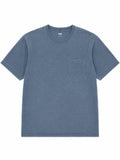 Uniqlo Pocket T Shirt Mens Medium Blue Worn Washed Look Cotton Crewneck Tee