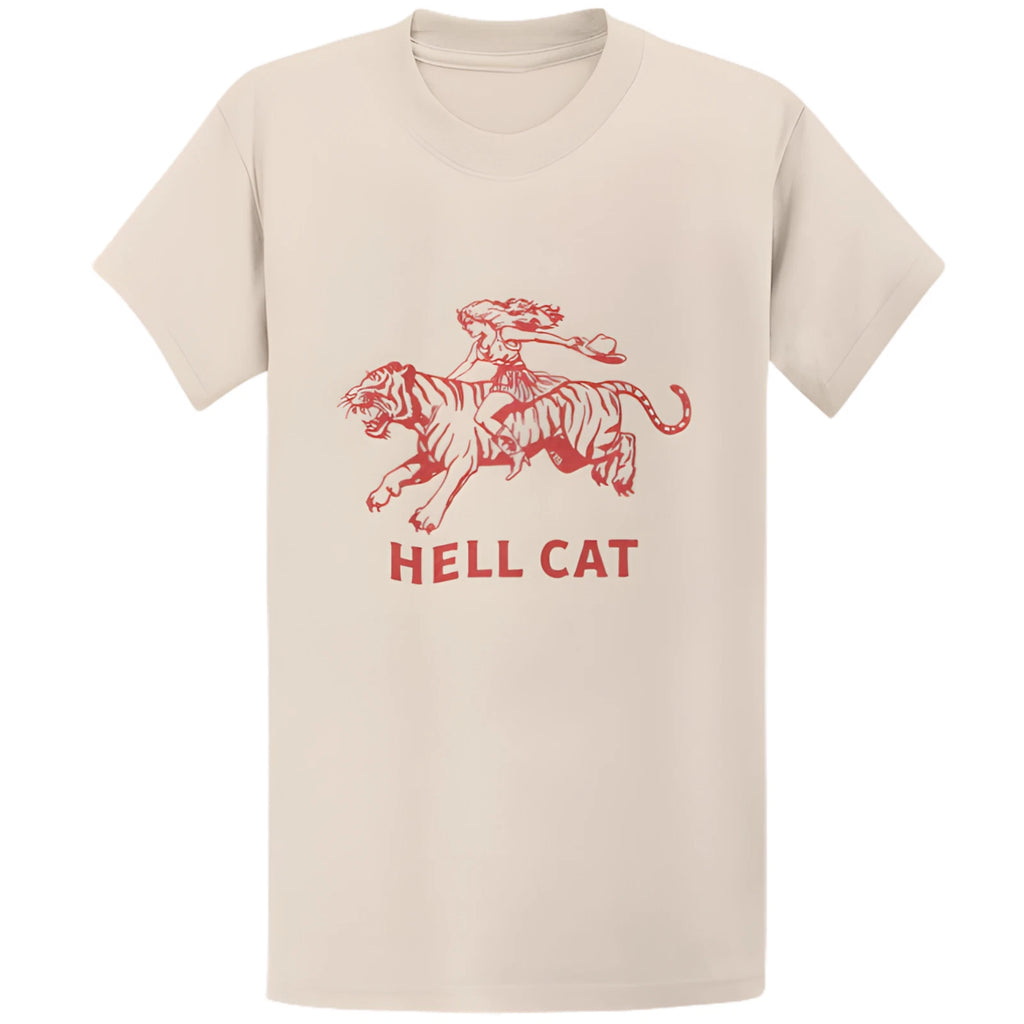 Gildan 5000 Vintage Cowgirl Hell Cat T-Shirt - Retro Western Aesthetic Gift Tee